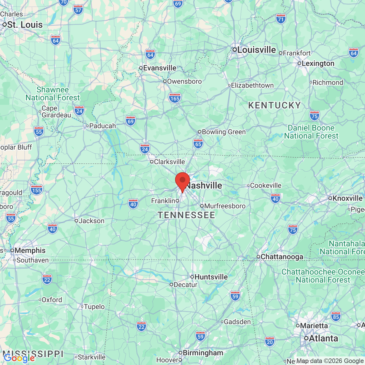 Google map image of our location in 317 Seven Springs Way Brentwood, TN