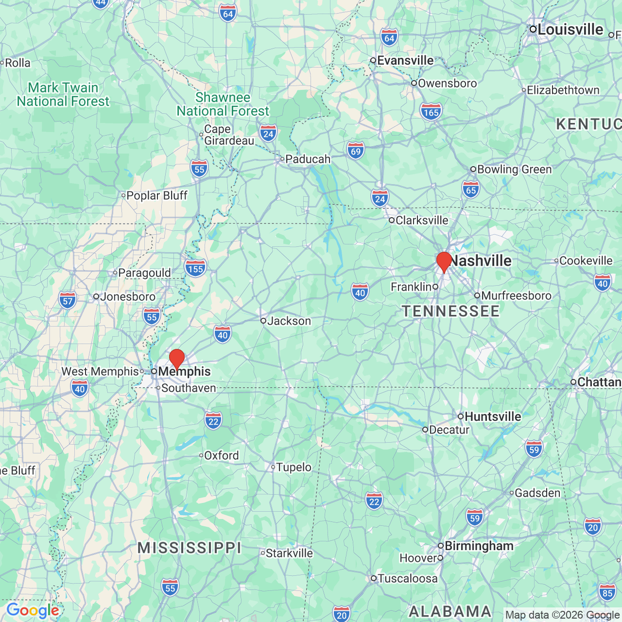 Google map image of our locations